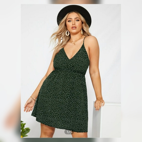 Polka-dot Tie Back Cami Dress - Picture 1 of 4